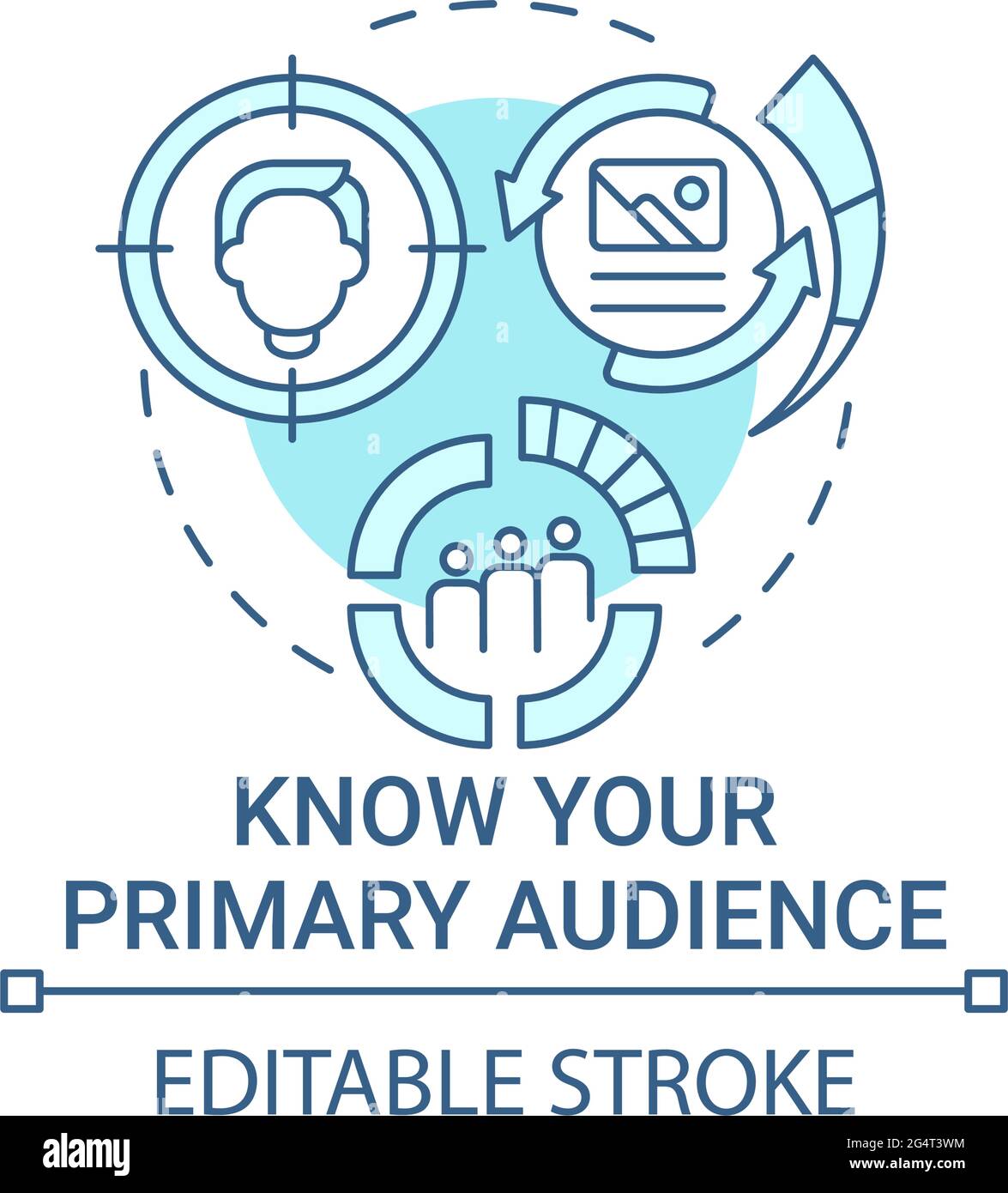 Know your primary audience concept icon Stock Vector
