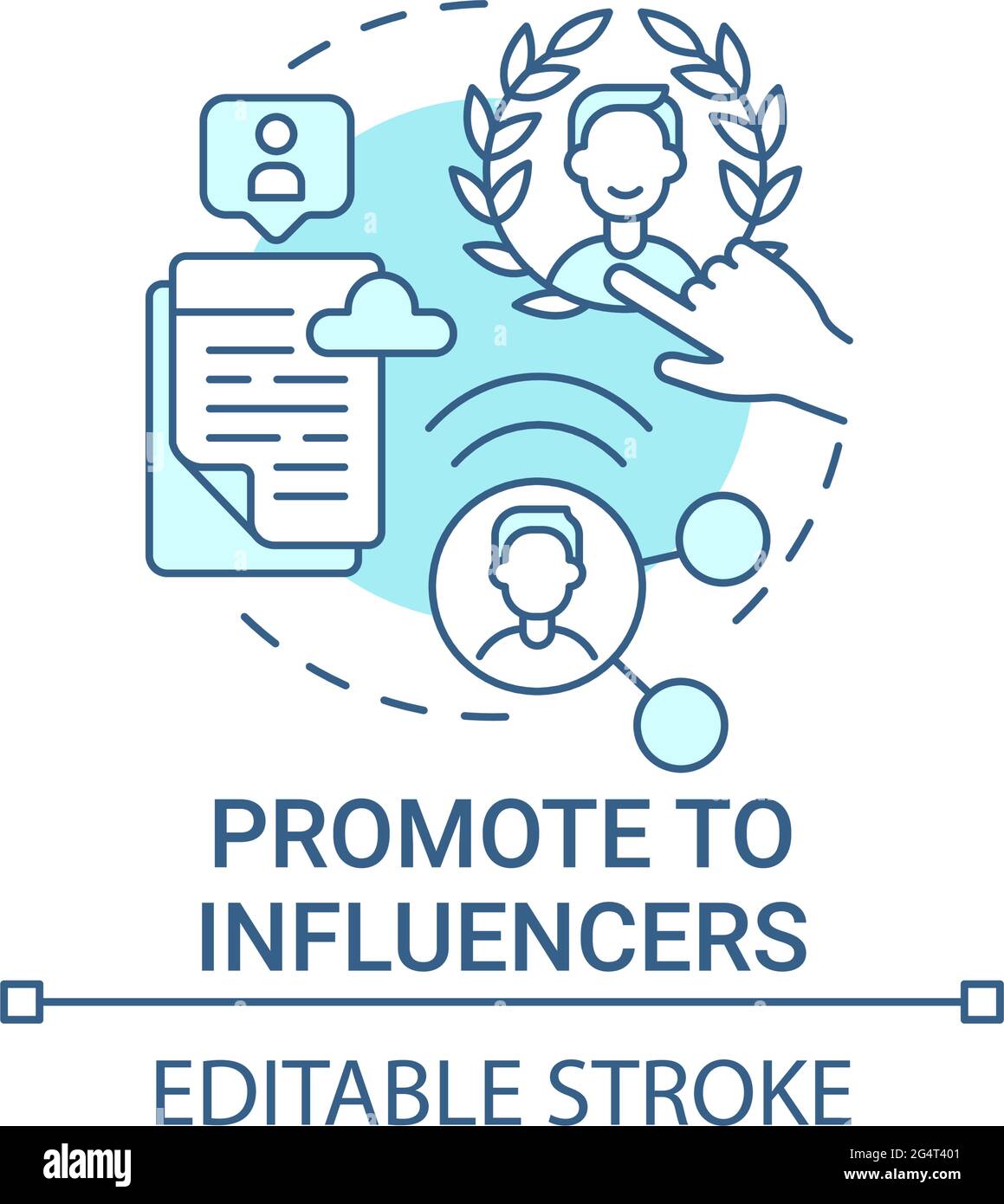 Promote to influencers concept icon Stock Vector