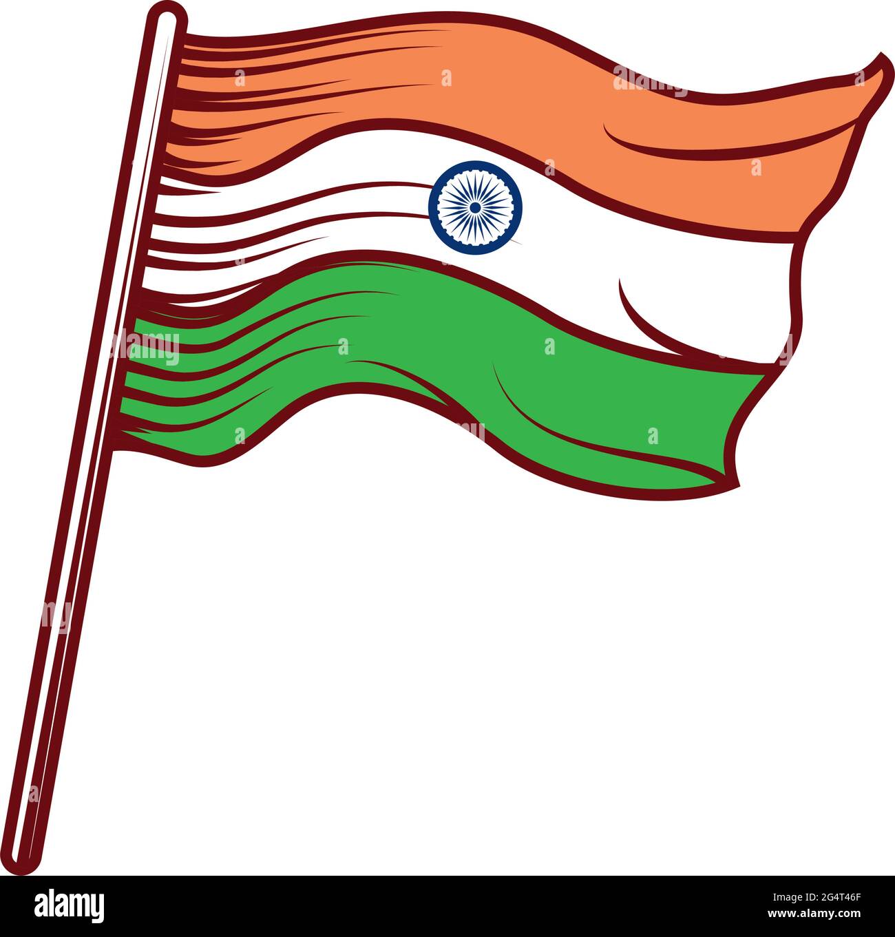 india flag in pole Stock Vector