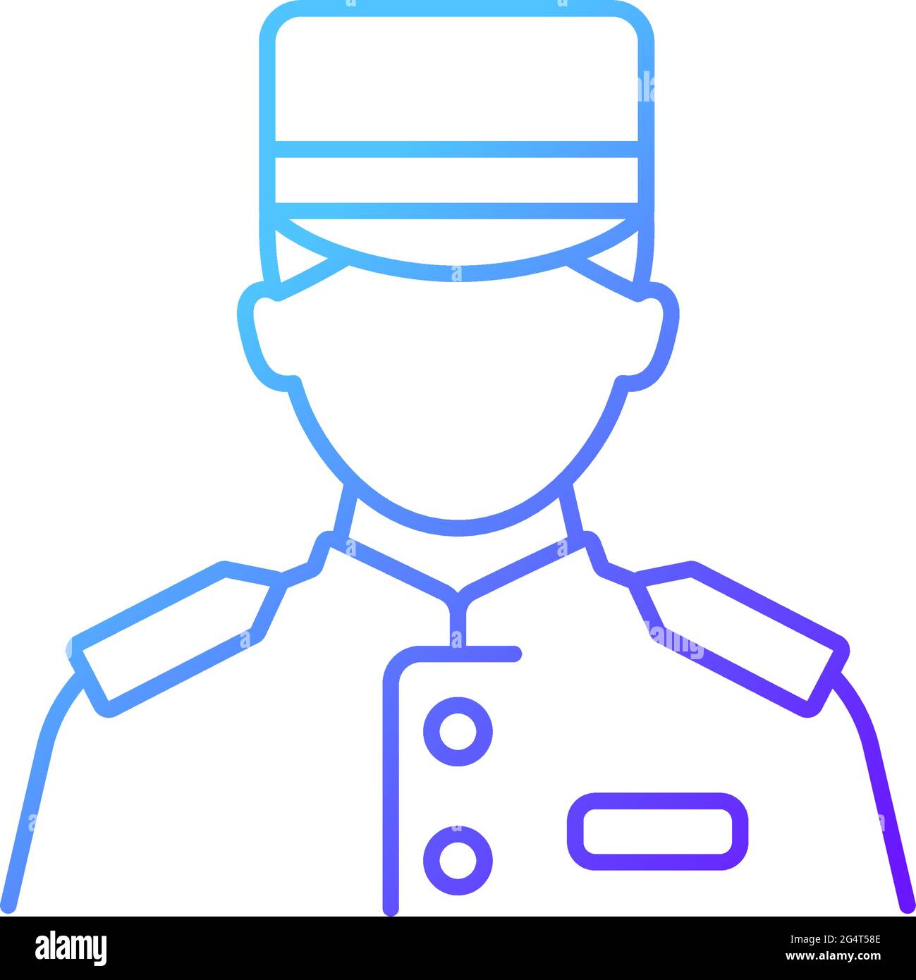 Cruise ship bellboy gradient linear vector icon Stock Vector