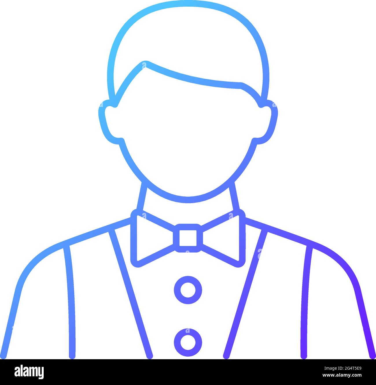 Waiter and barman gradient linear vector icon Stock Vector