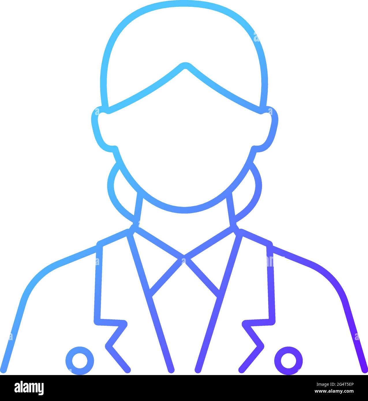 Cruise ship hostess gradient linear vector icon Stock Vector