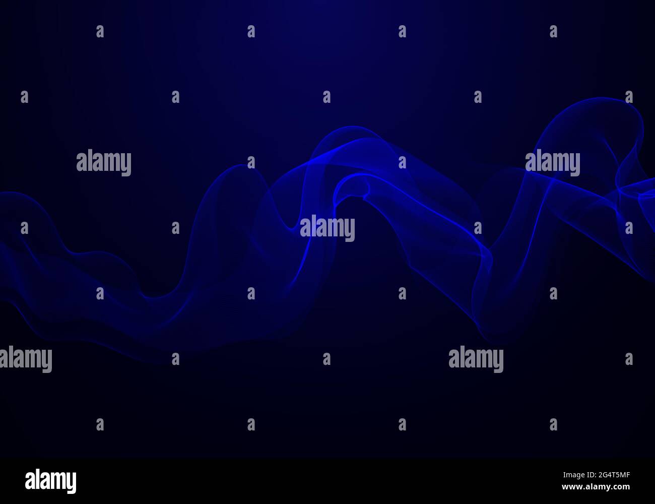 Vector Abstract shiny color blue wave design element on dark background. Stock Vector