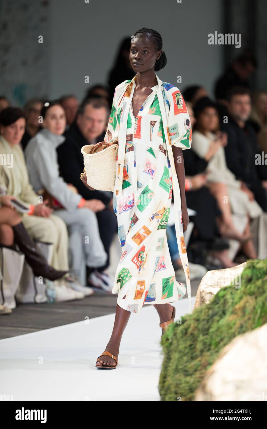 Jade Hsu walks the runway during the Oroton show during the Afterpay  Australian Fashion Week Resort 2022 Collections at Carriageworks on June 1,  2021 Stock Photo - Alamy