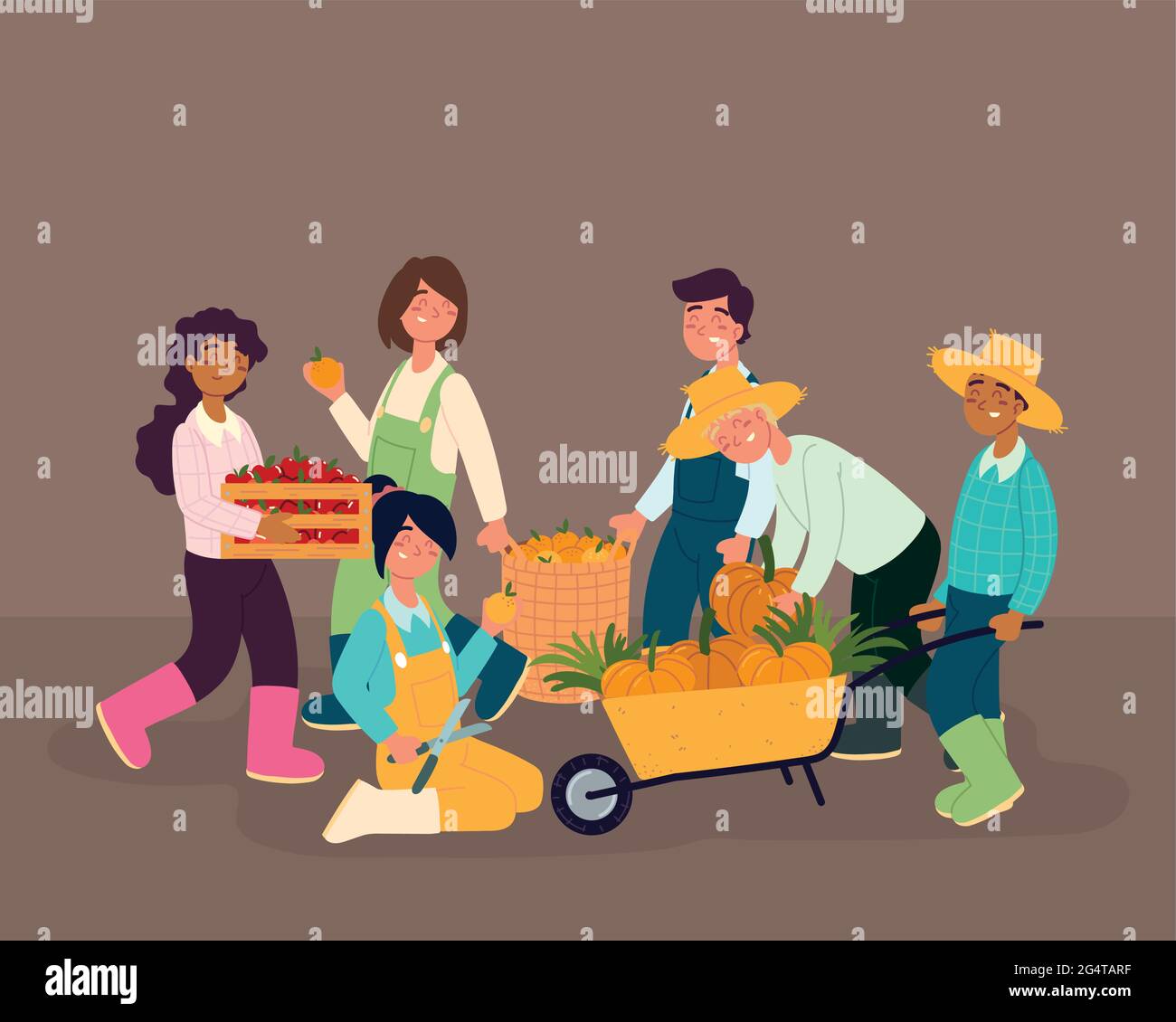 farmers with fresh food Stock Vector Image & Art - Alamy