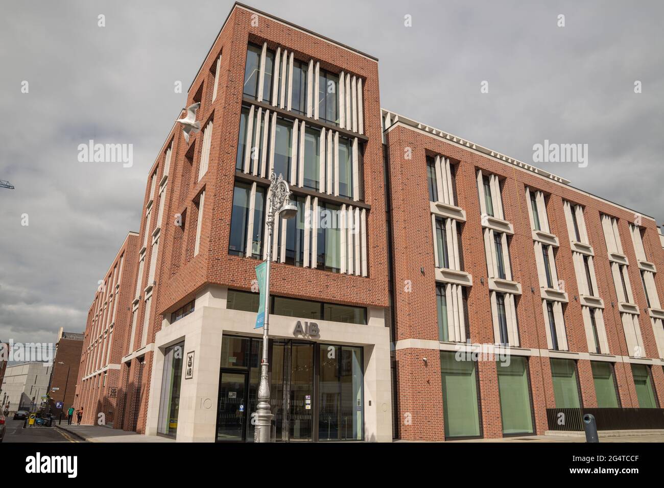 Dublin 2, Dublin, Ireland, June 11th 2021. frontal view of AIB Head Office on Molesworth Street Stock Photo