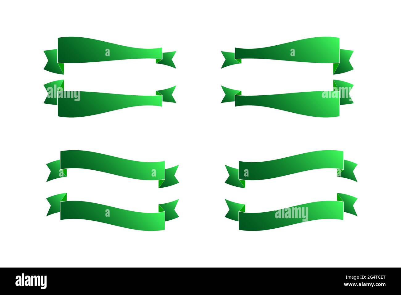 Ribbon Set , Green ribbon Stock Photo Alamy