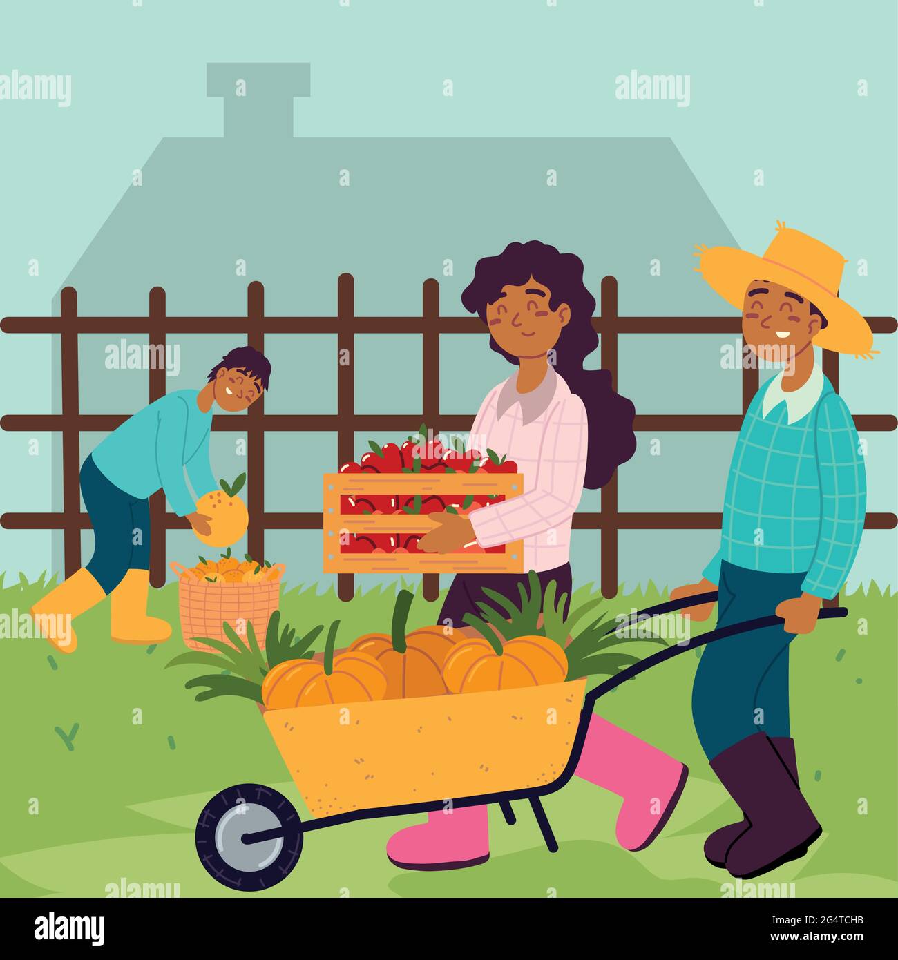 farmers holds fruits food Stock Vector Image & Art - Alamy