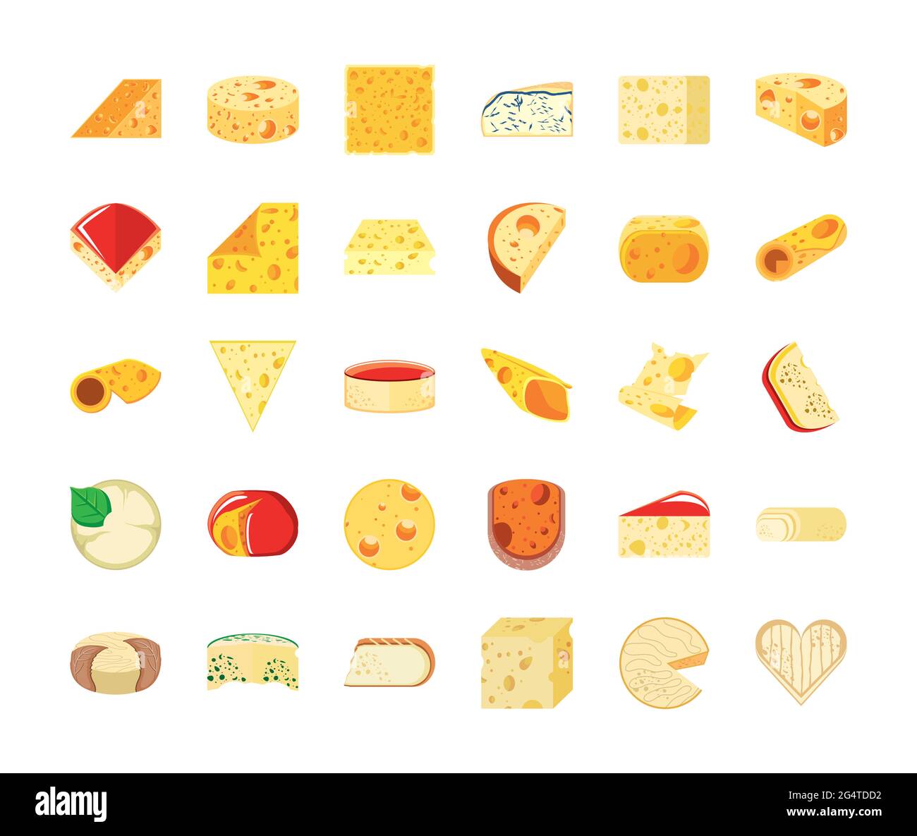 set of cheeses Stock Vector