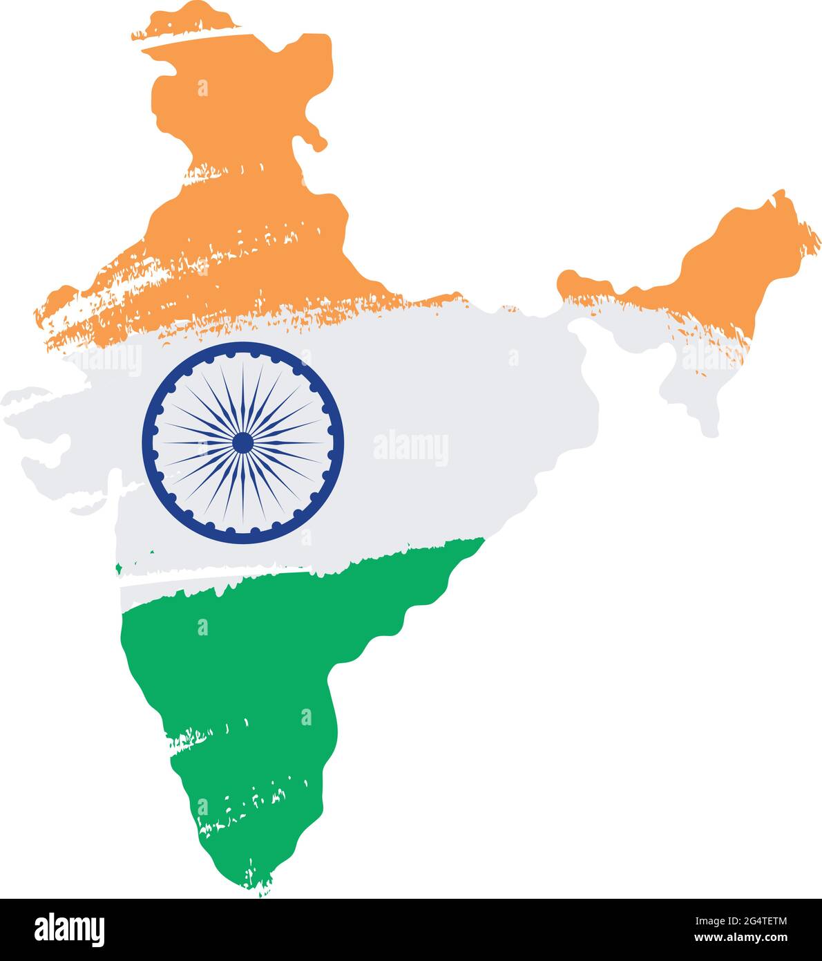 Indian map on white background Stock Vector