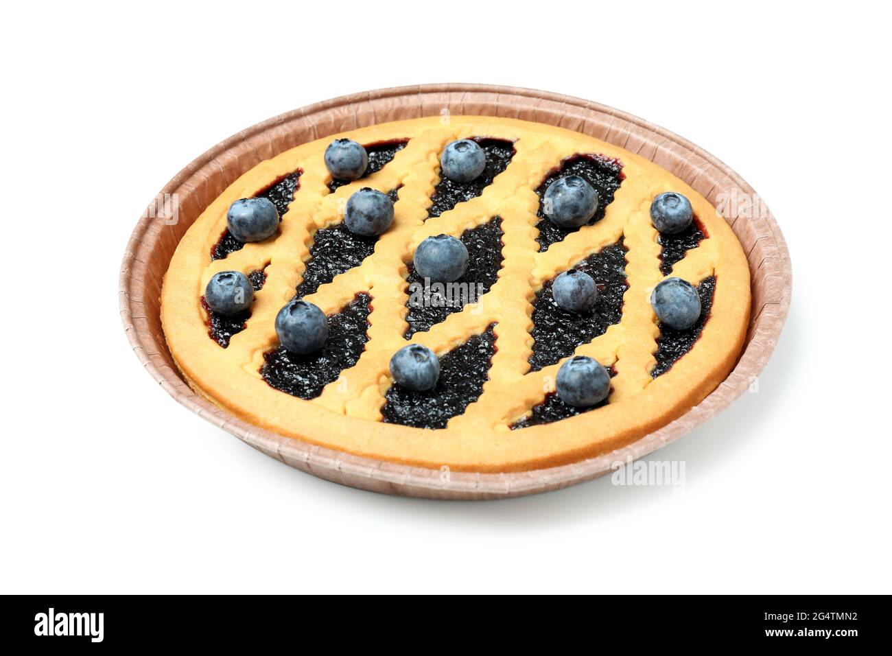 Delicious blueberry pie isolated on white background Stock Photo