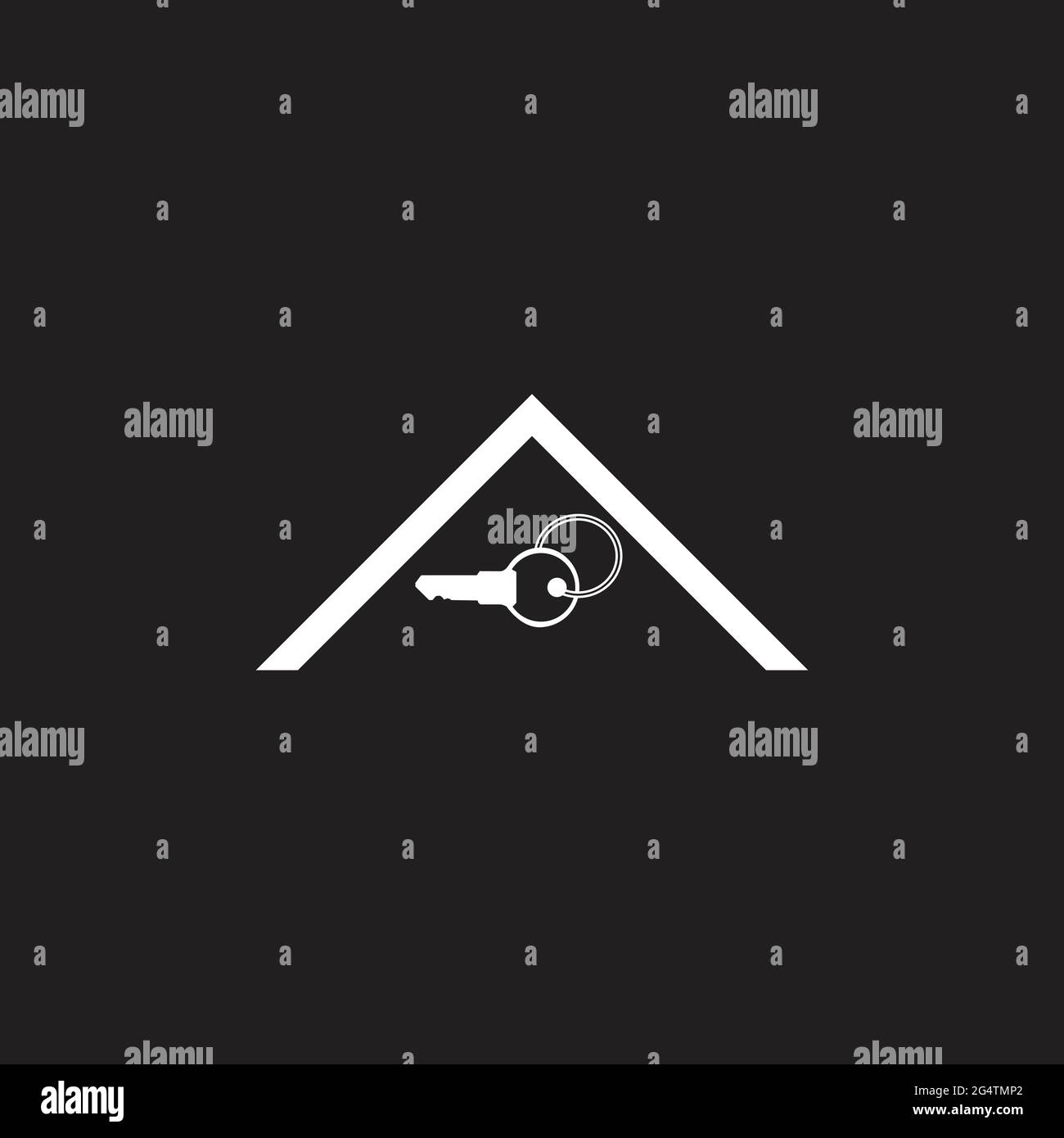 house logo and keys with black vector background Stock Vector