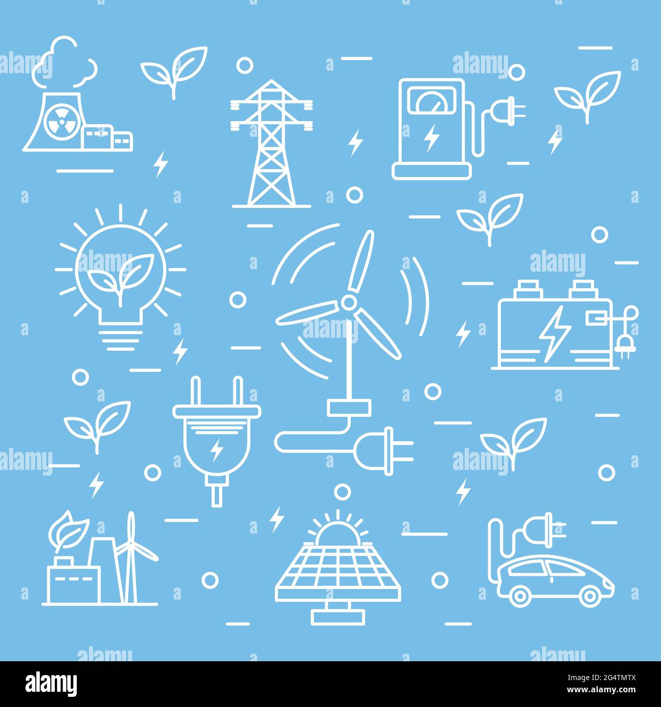 energy alternatives set icons pattern Stock Vector