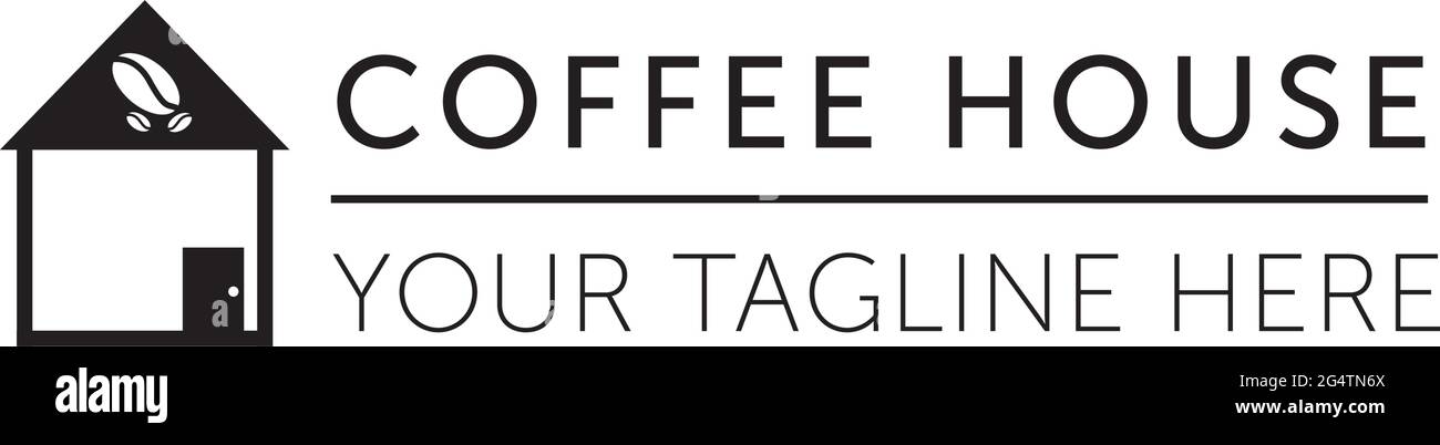 Coffee house logo template with black background vector Stock Vector