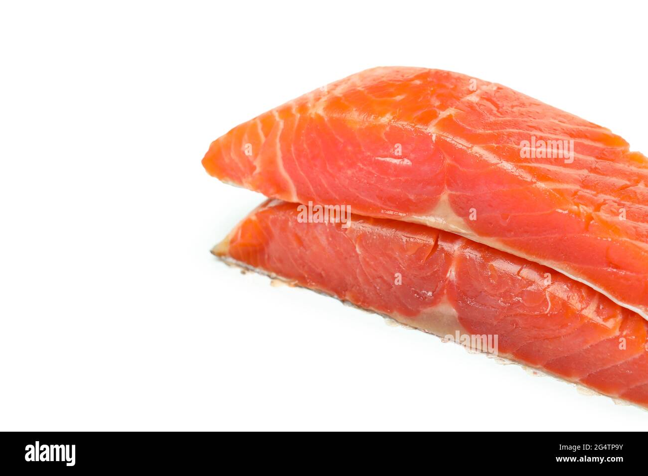Fresh raw salmon isolated on white background Stock Photo - Alamy