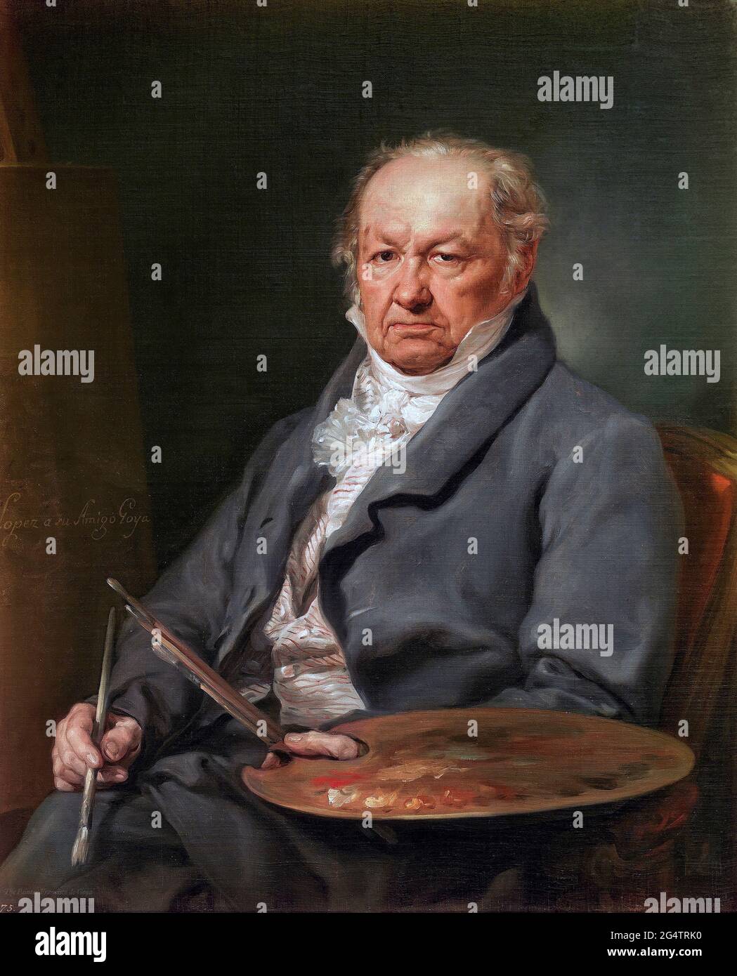 Goya. Portrait of Francisco José de Goya y Lucientes (1746-1828) by Vicente López Portaña, oil on canvas, 1826 Stock Photo