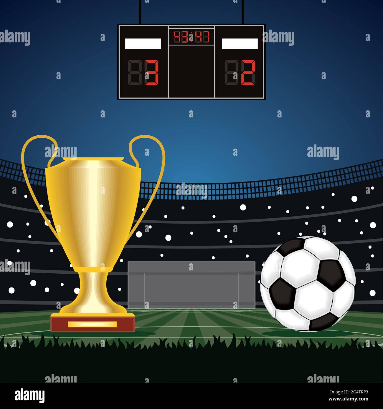 soccer sport stadium and trophy cup Stock Vector Image & Art - Alamy