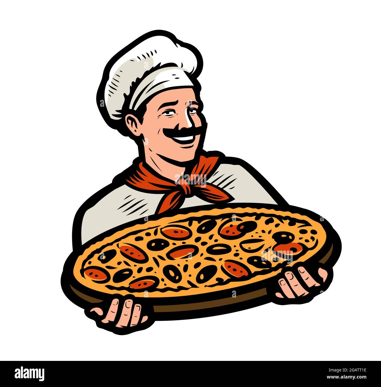Pizza logo. Emblem for fast food restaurant pizzeria cafe