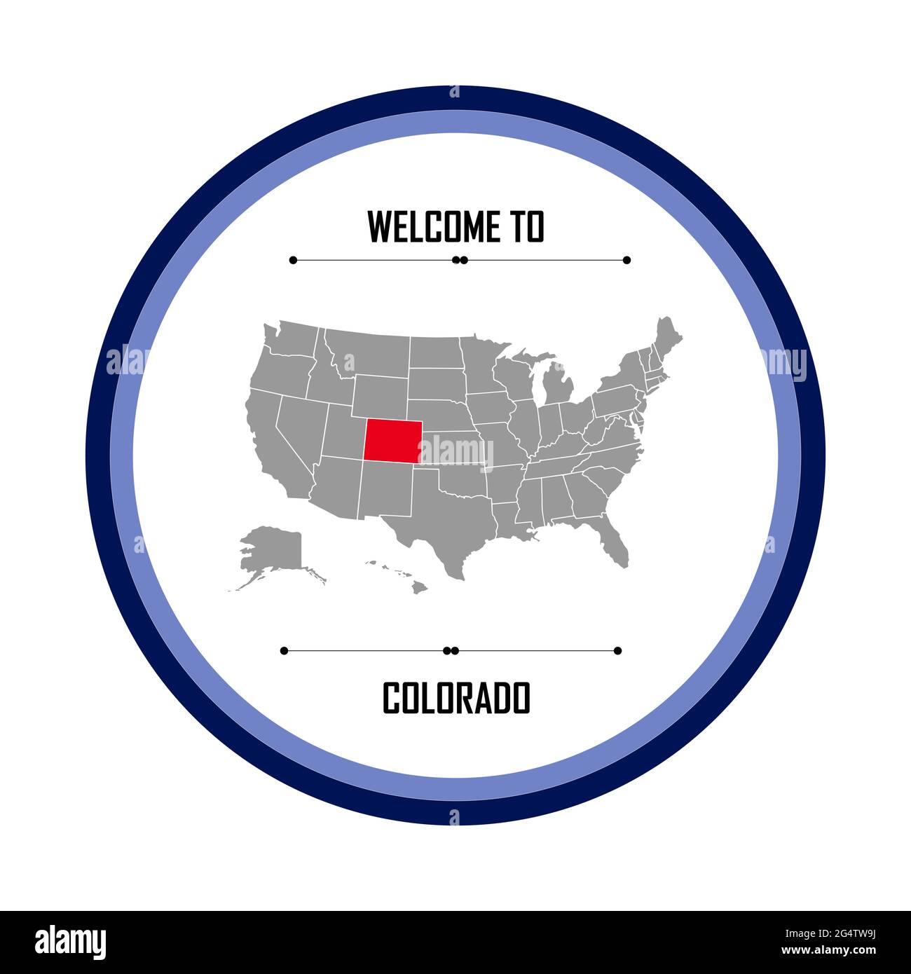 Colorado, Name of city in united states of america, Colorado in circle
