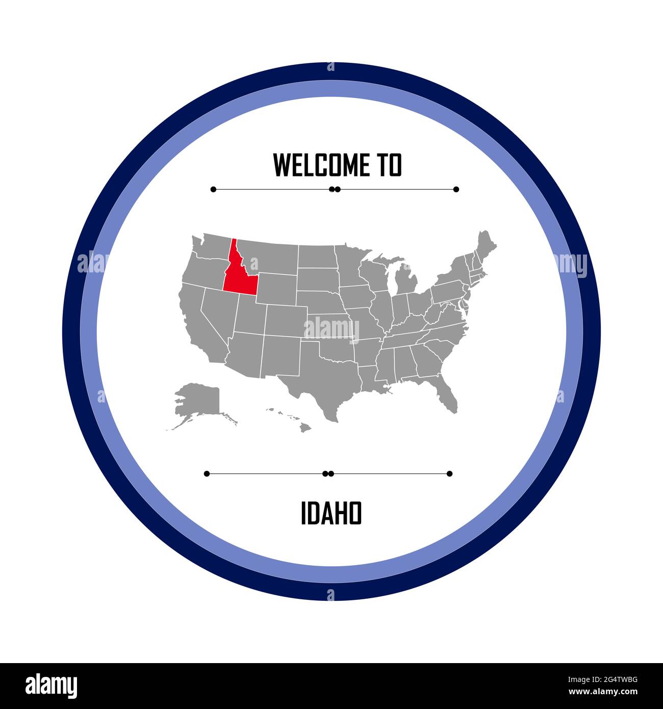 Idaho, Map of united states of america with landmark of Idaho, American