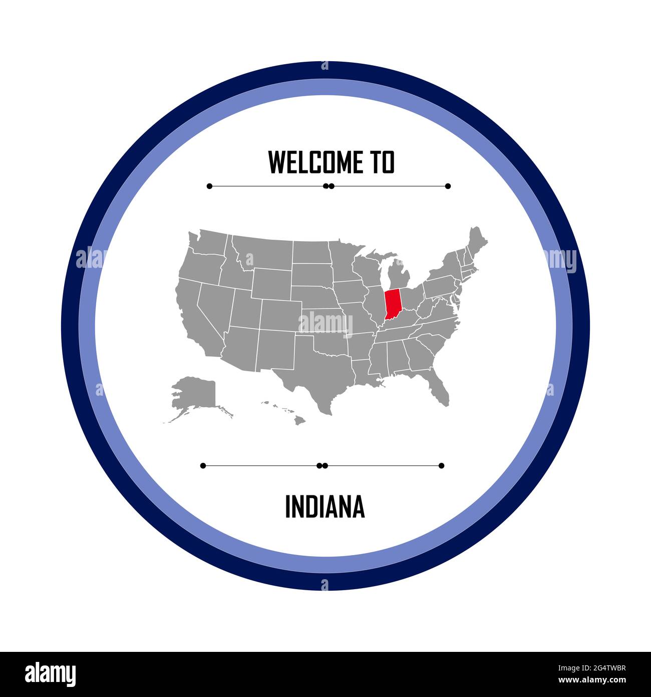 Indiana On Map Of America Indiana, Map Of United States Of America With Landmark Of Indiana, American  Map Stock Photo - Alamy