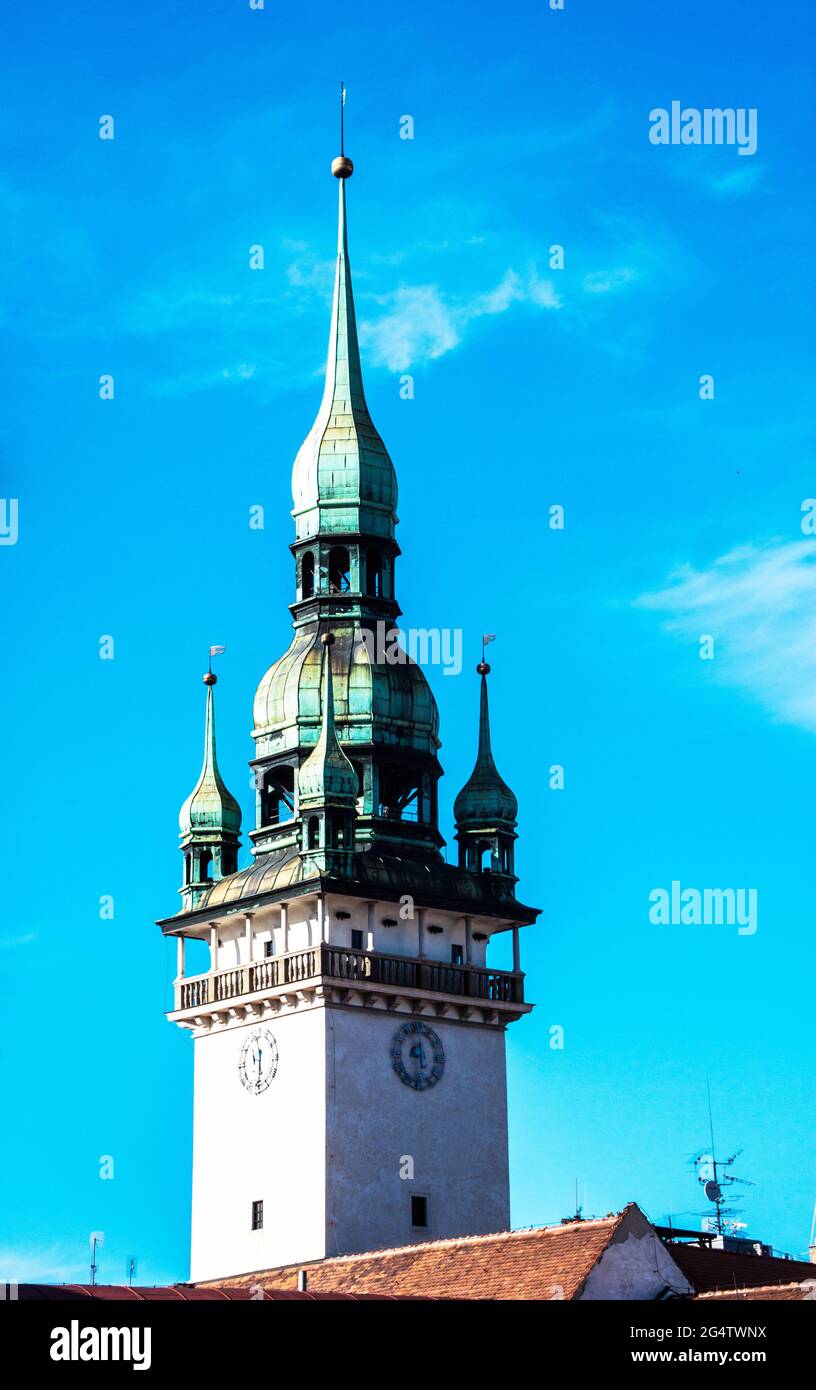 Tower of the old city hall  in Brno, Czech Republic Stock Photo