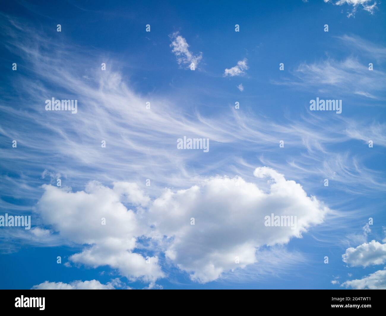 Summer blue sky with small white clouds Stock Photo