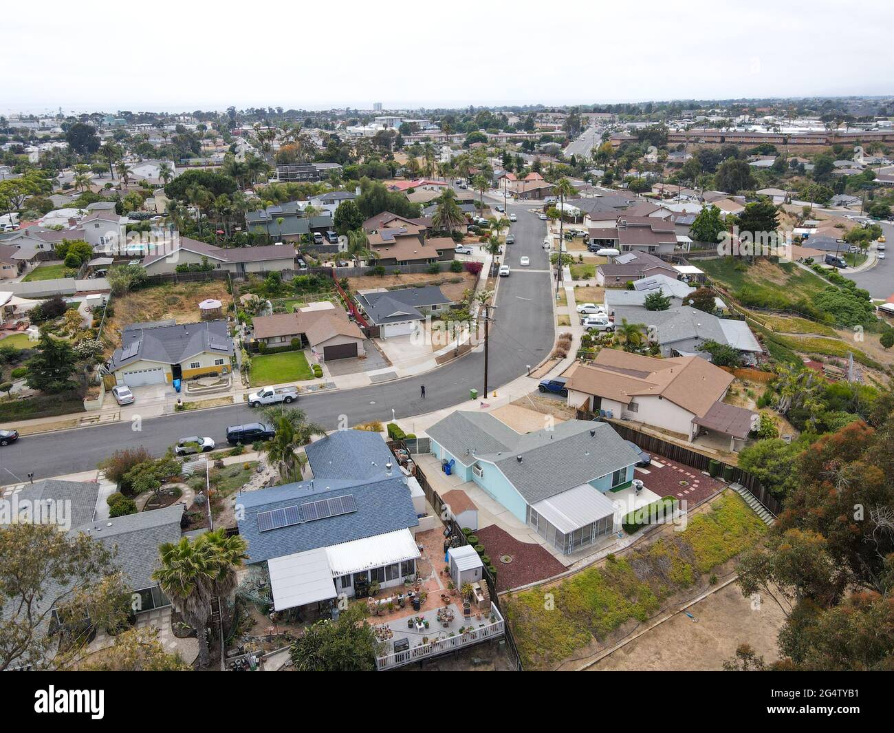 Aerial view valley oceanside hi-res stock photography and images - Alamy