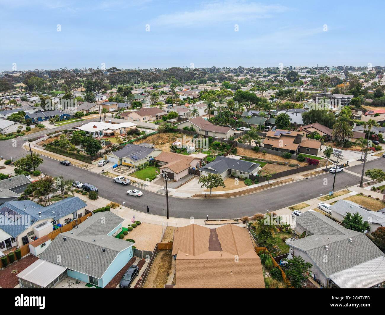 Aerial view valley oceanside hi-res stock photography and images - Alamy