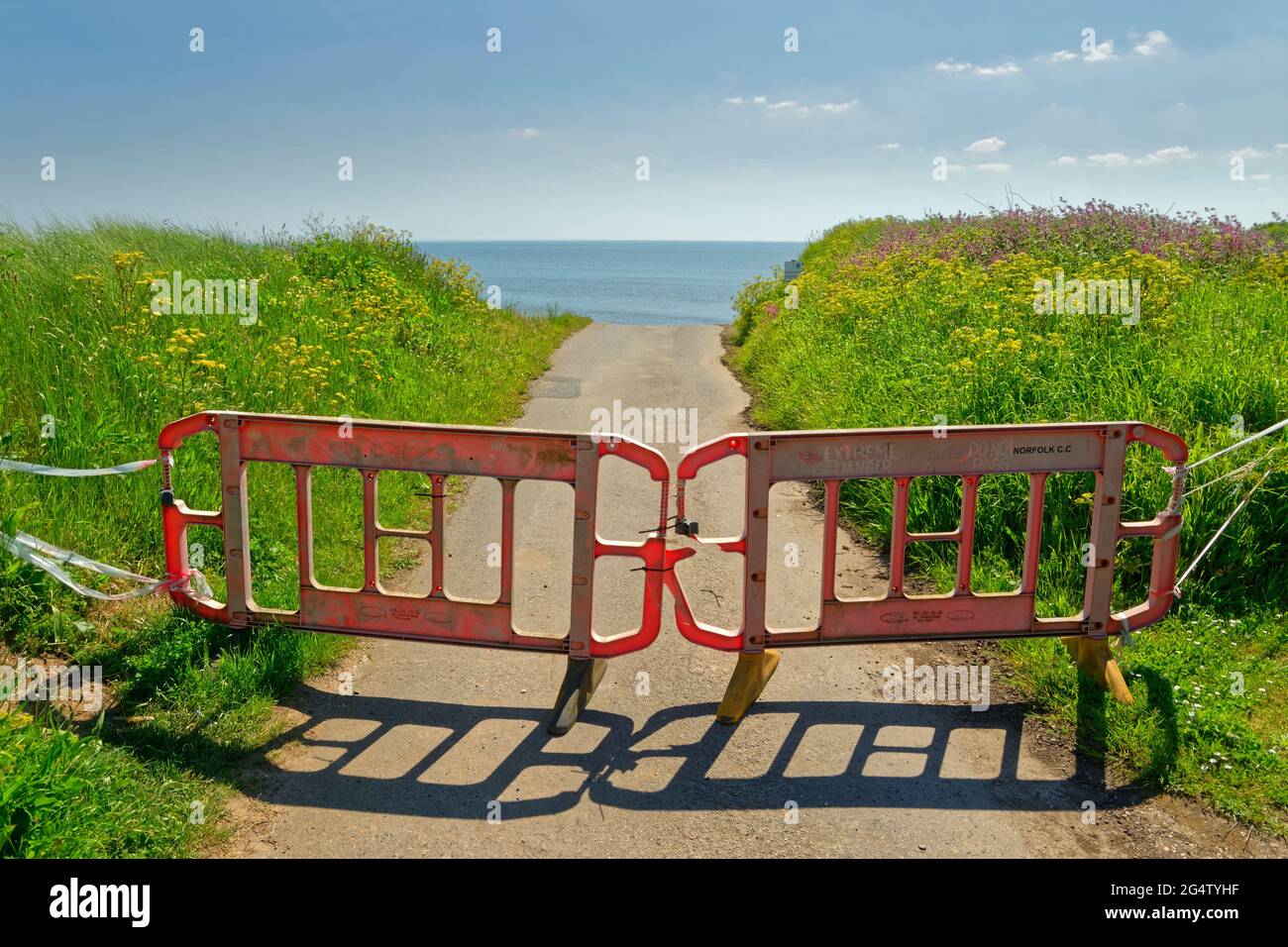 Coastal cliff erosion. Stock Photo