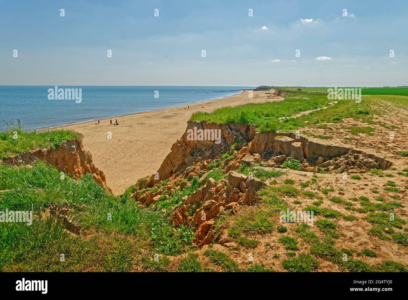 Coastal cliff erosion. Stock Photo
