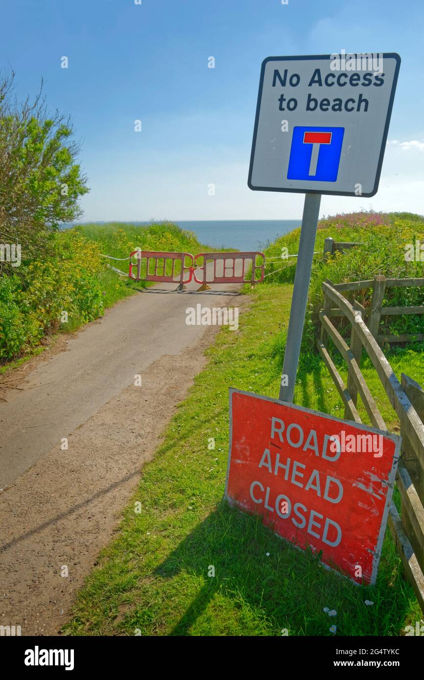 Coastal cliff erosion. Stock Photo