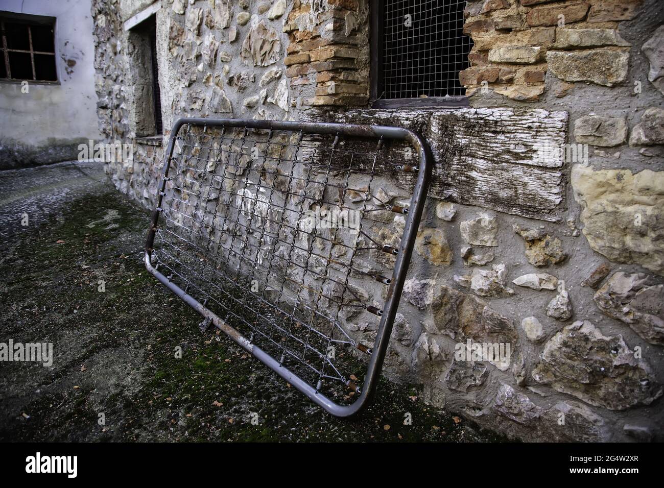 Detail of old mattress thrown away Stock Photo Alamy