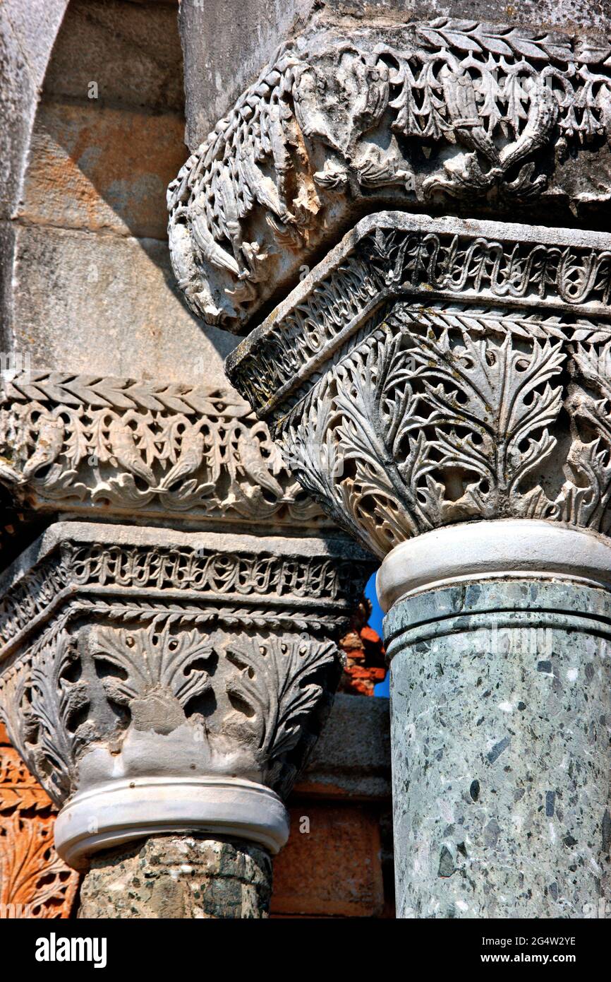 ANCIENT PHILIPPI, GREECE. "Detail" from the famous Basilica B', archaeologica site of Philippi (UNESCO World Heritage site), Kavala, Macedonia. Stock Photo
