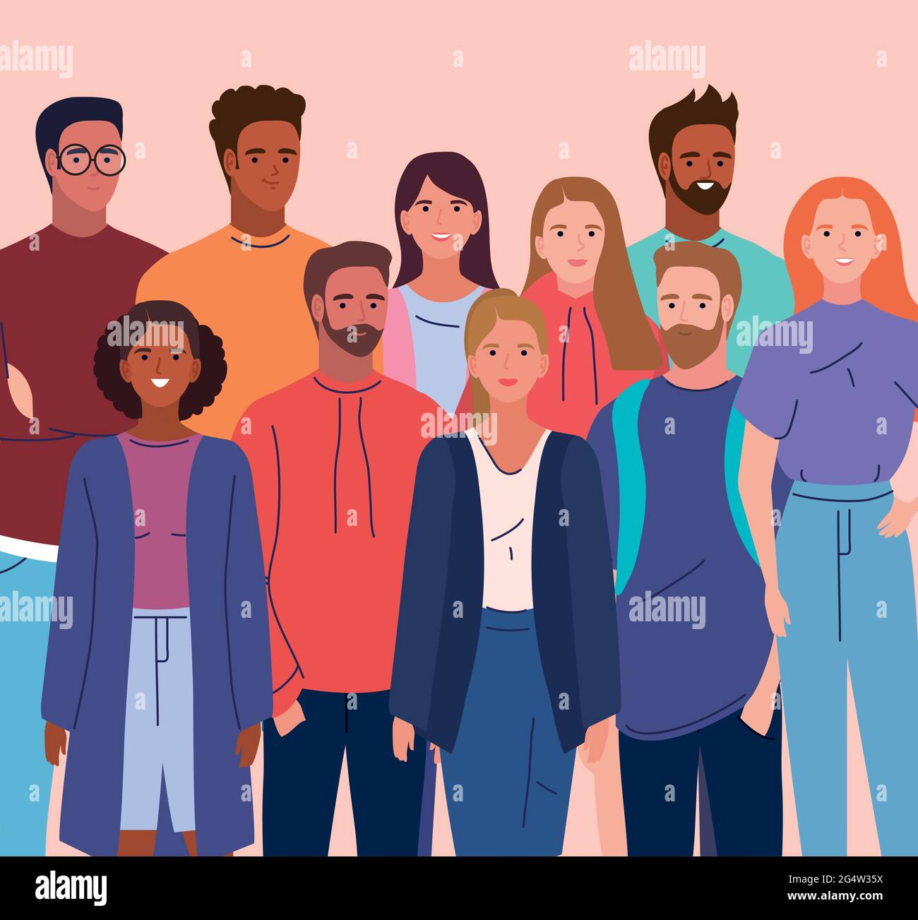 crowd young people Stock Vector Image & Art - Alamy