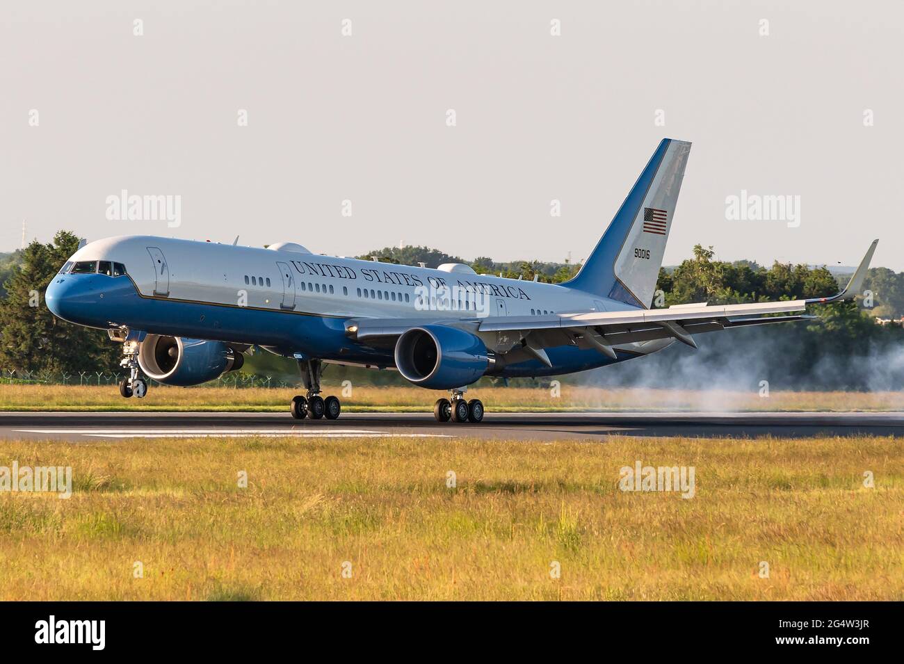 The Boeing C-32 aircraft used bu the United States for the stransport of the vice president (Air Force Two). Stock Photo