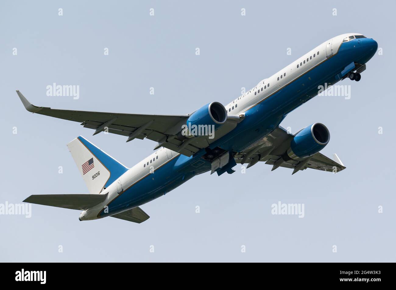 The Boeing C-32 aircraft used bu the United States for the stransport of the vice president (Air Force Two). Stock Photo