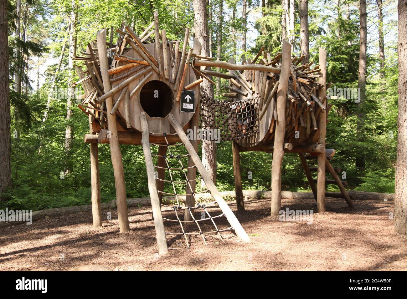 Gruffalo Trail Snake's Log Pile house, Alice Holt Forest, Alton, Surrey