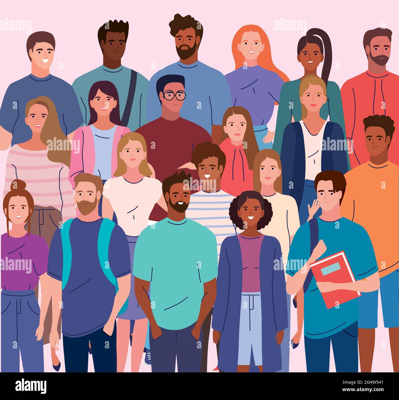 crowd young people Stock Vector Image & Art - Alamy