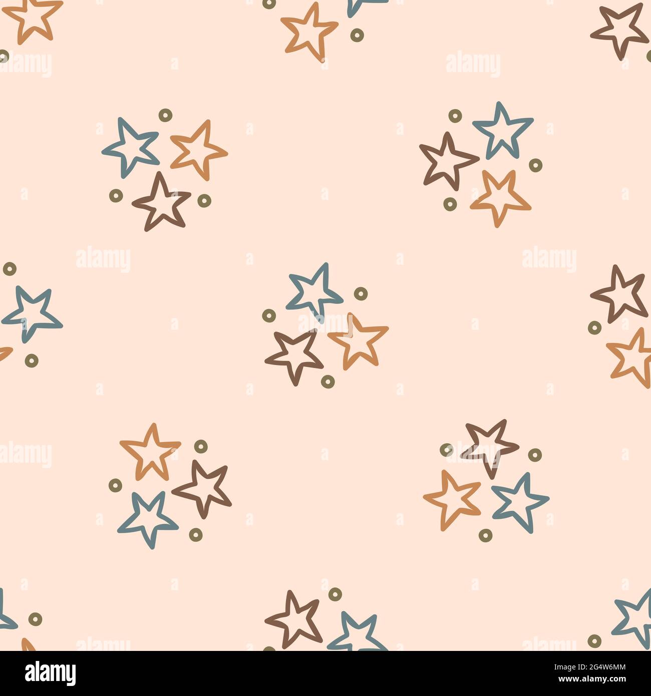 Seamless background star gender neutral pattern. Whimsical minimal earthy 2  tone color. kids nursery wallpaper or boho cartoon sky fashion all over  Stock Vector Image & Art - Alamy