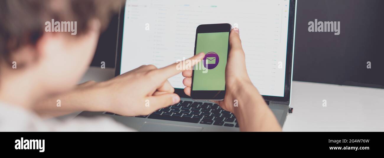 Computer Real Person Check Person receive computer check hi-res stock photography and images - Alamy