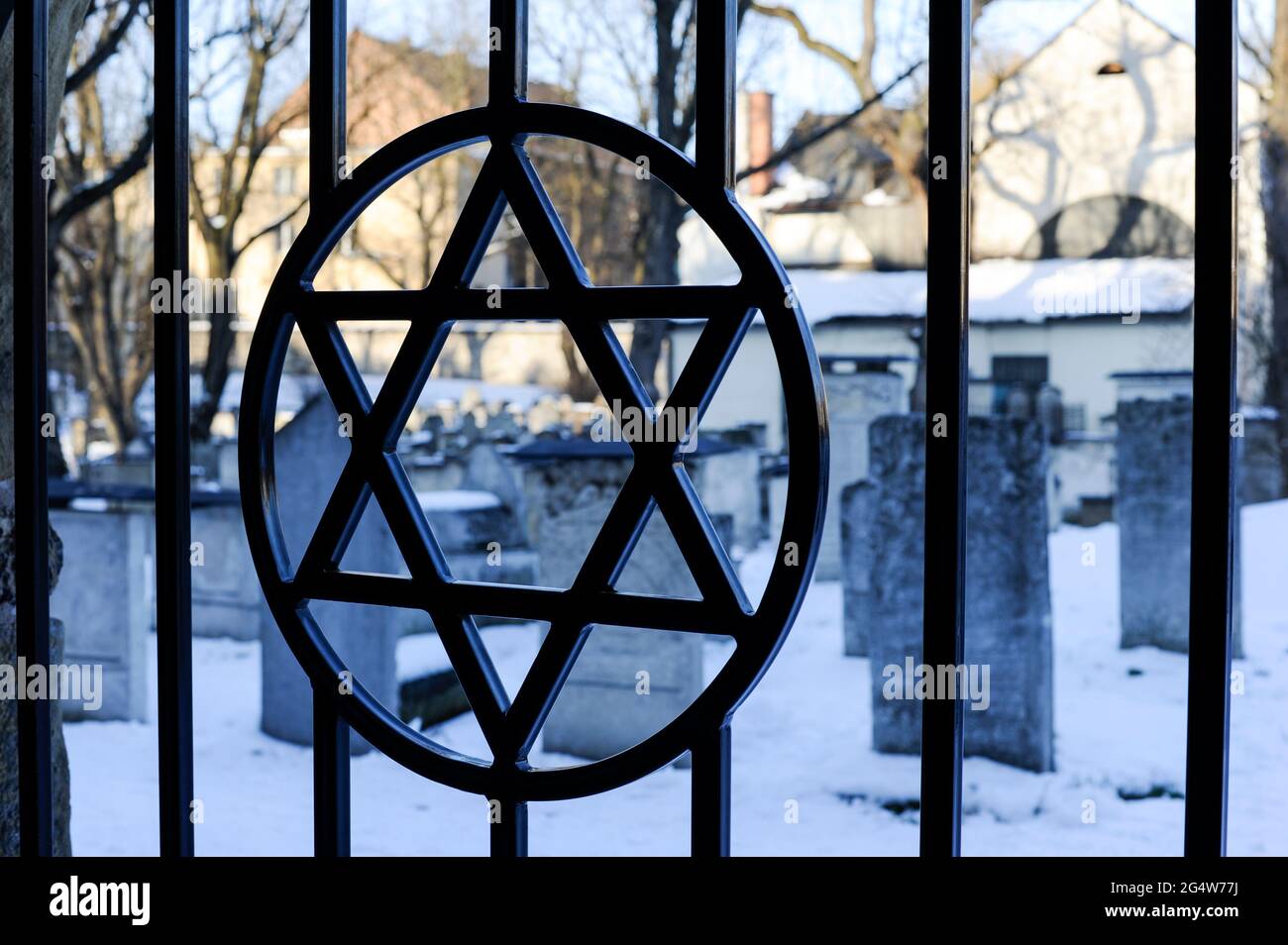 POLEN Krakow Krakov, jewtown, jewish cemetery Stock Photo