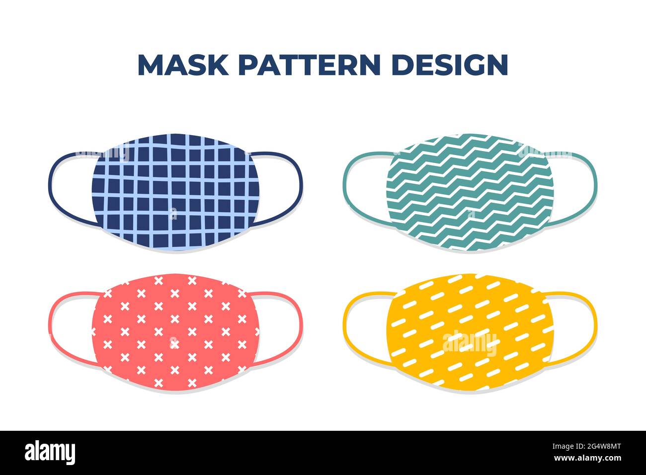 Vector design of modern face mask pattern to avoid dust, bacteria, coronavirus and others Stock Vector