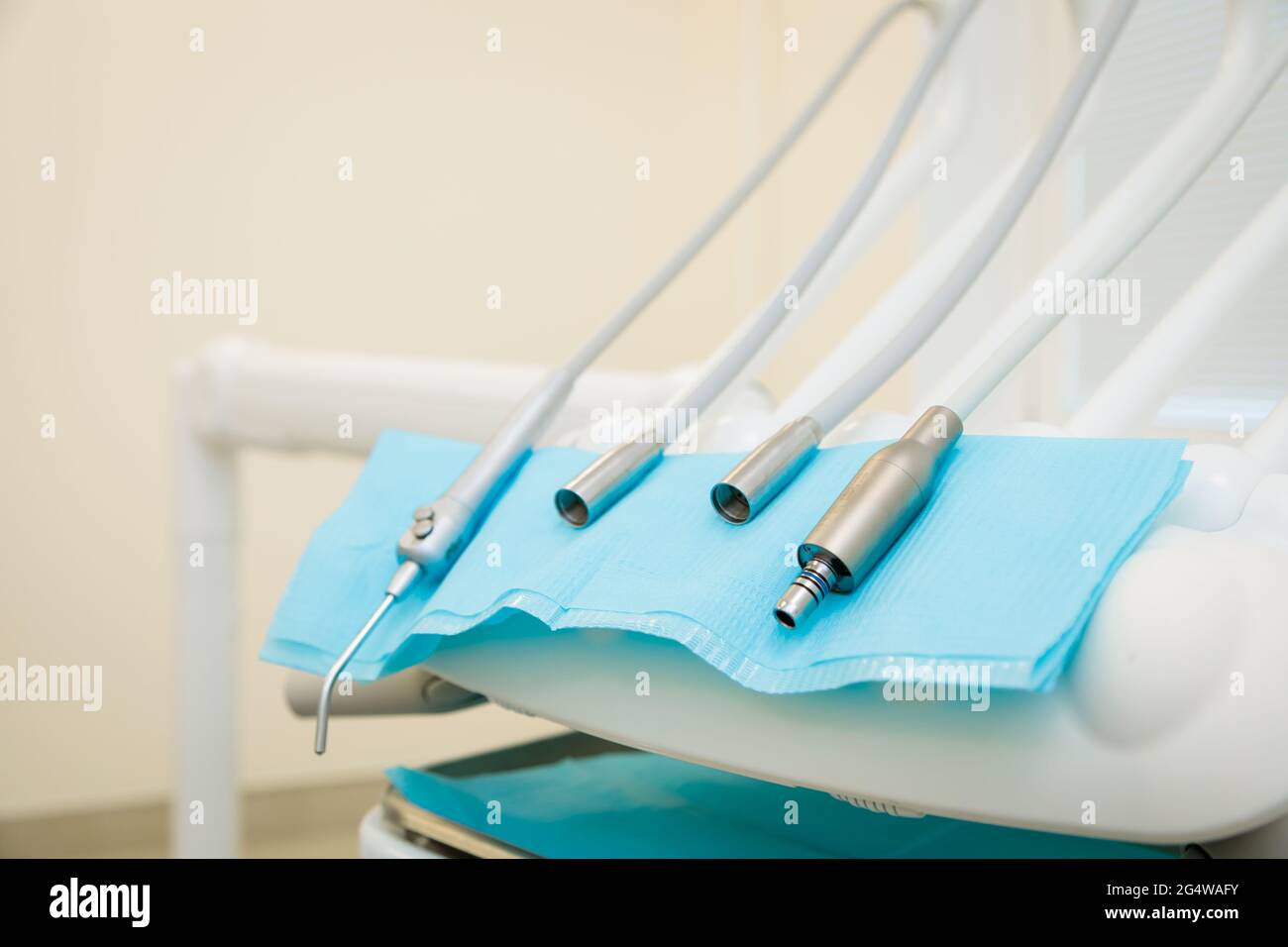 Medical equipment and devices in the dental office. Dental treatment and prosthetics Stock Photo