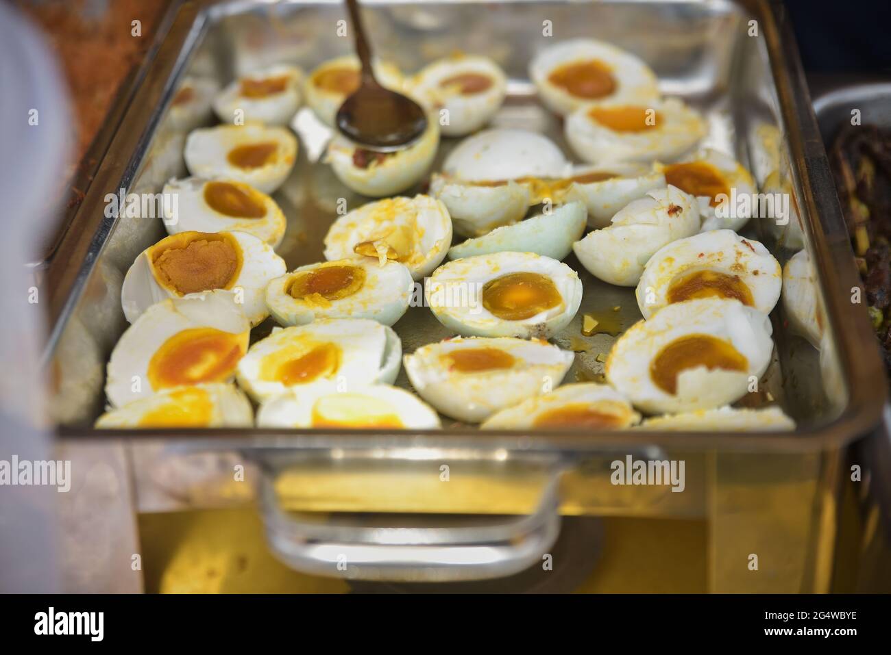 Traditional salted egg, Asian street food market Stock Photo Alamy
