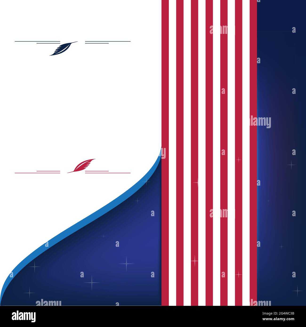 Abstract Background in style of USA strip flag right rising Stock Photo