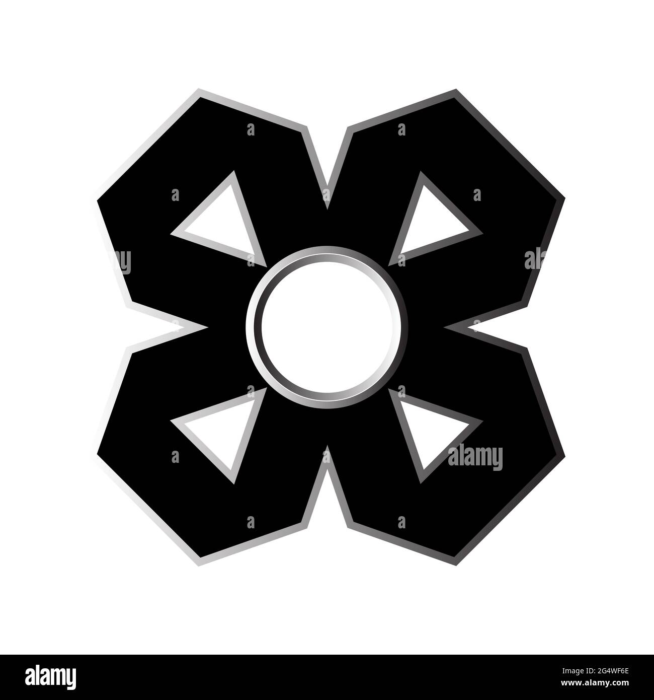 Logo of black ribbon cross with metal border Stock Photo Alamy