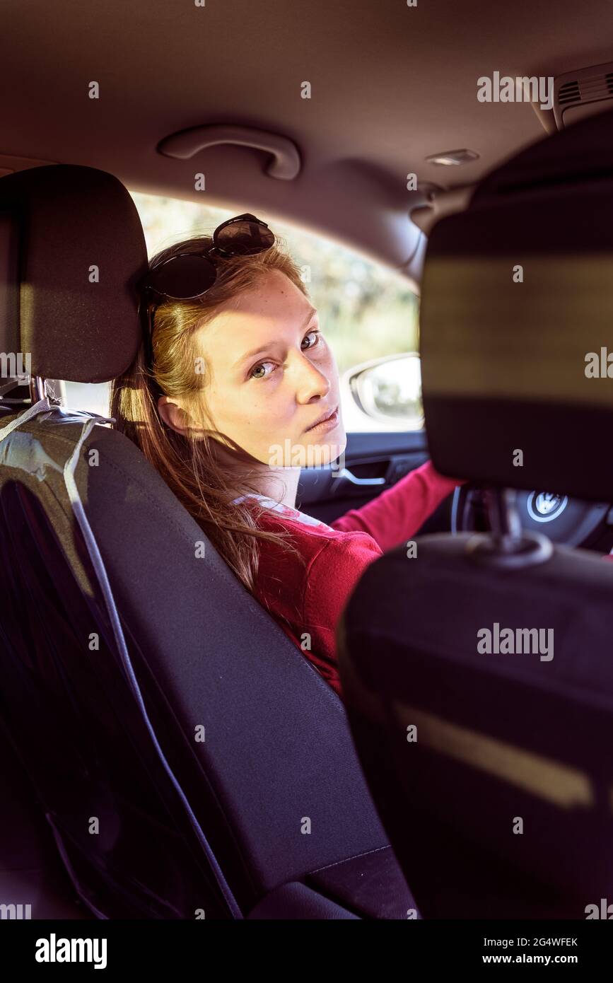 Memory foam sciatica cushion in car driver seat Stock Photo - Alamy