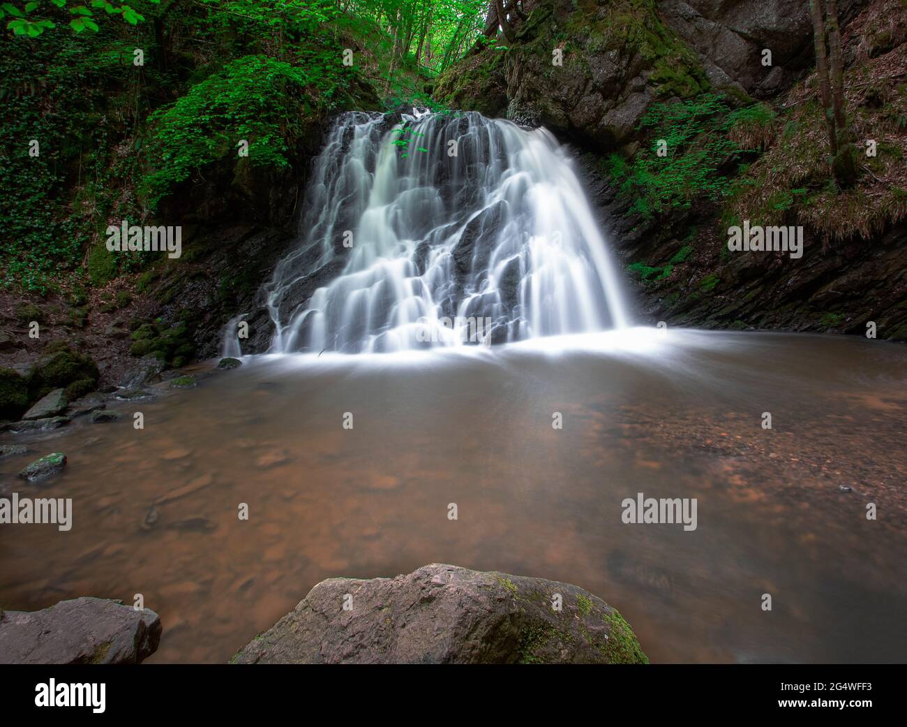 Fairy Glen Falls on the Black Isle Peninsula in the Scottish Highlands, UK Stock Photo