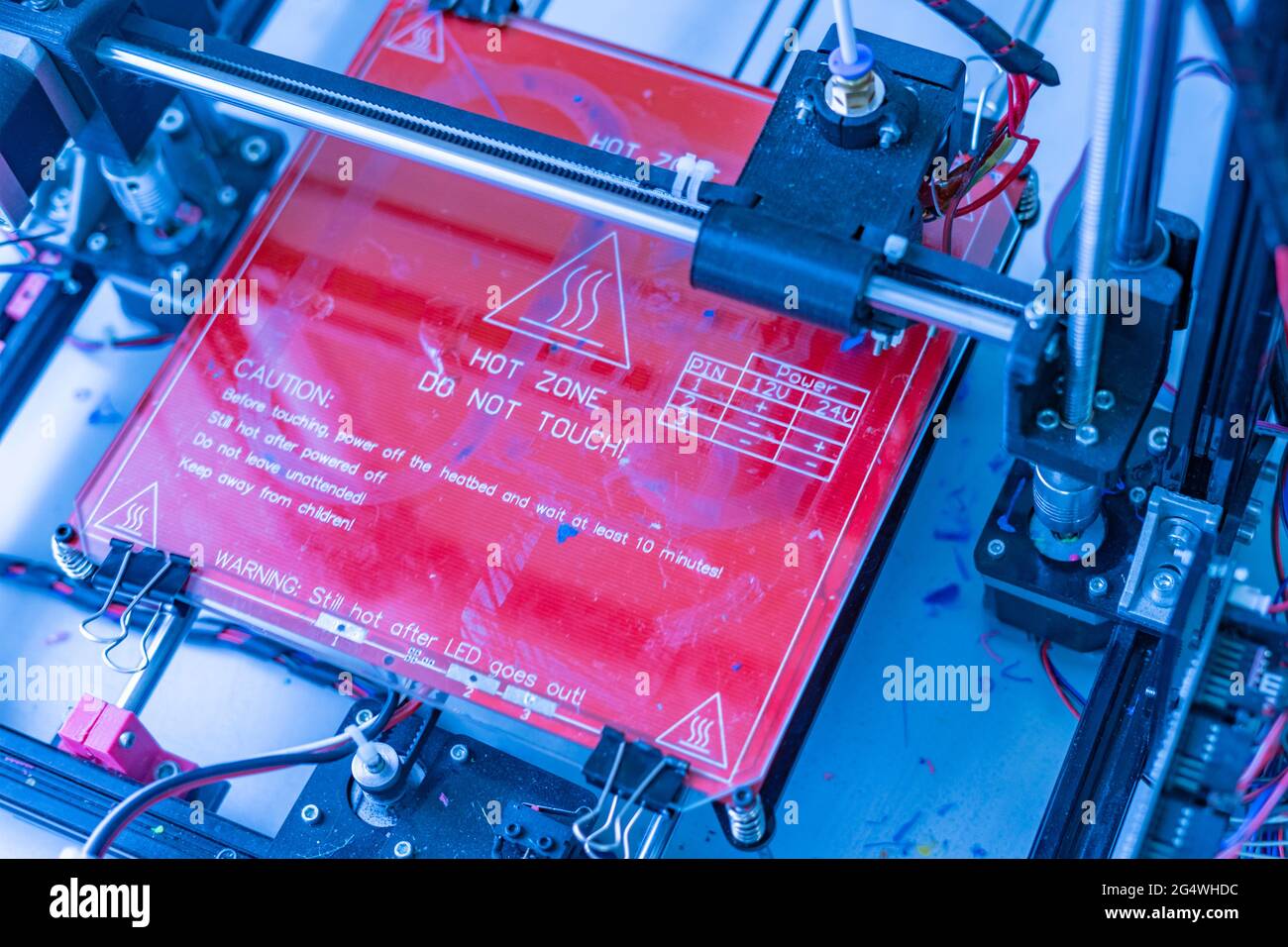 close up 3d printer conduct experiments in school Stock Photo